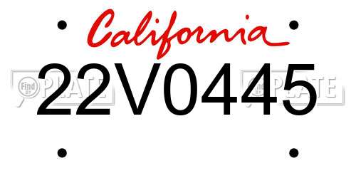 22V0445 California License Plate