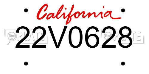 22V0628 California License Plate
