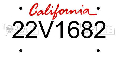 22V1682 California License Plate
