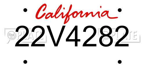 22V4282 California License Plate