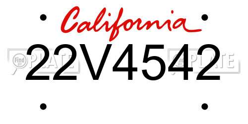 22V4542 California License Plate