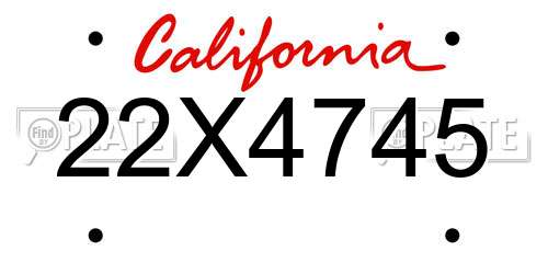 22X4745 California License Plate