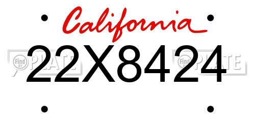 22X8424 California License Plate