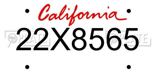 22X8565 California License Plate