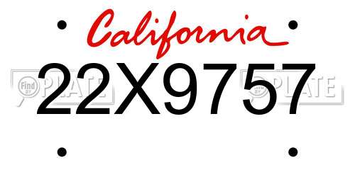 22X9757 California License Plate