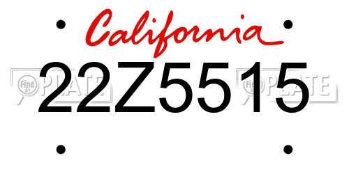 22Z5515 California License Plate