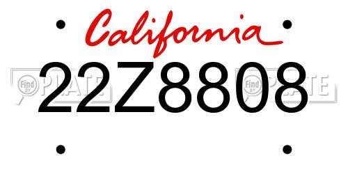 22Z8808 California License Plate