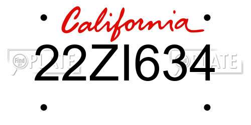 22ZI634 California License Plate