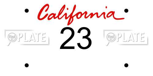 23 California License Plate