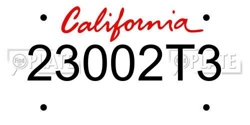 23002T3 California License Plate