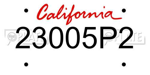 23005P2 California License Plate