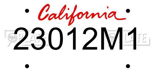 23012M1 California License Plate
