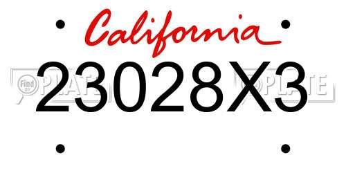 23028X3 California License Plate