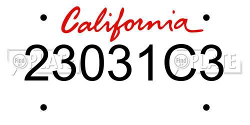 23031C3 California License Plate