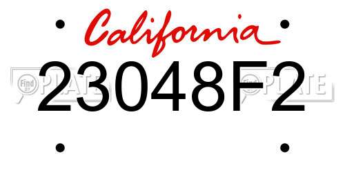 23048F2 California License Plate