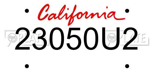 23050U2 California License Plate