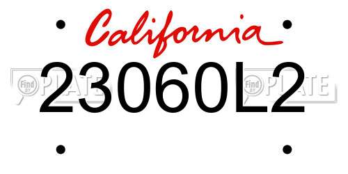 23060L2 California License Plate