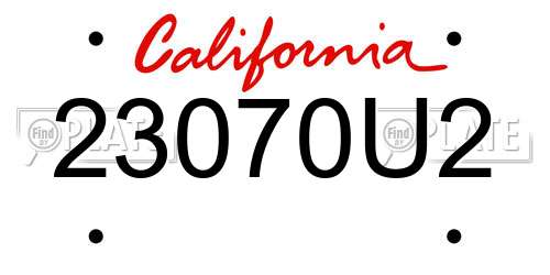 23070U2 California License Plate