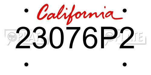 23076P2 California License Plate