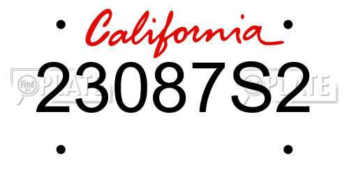 23087S2 California License Plate