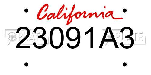 23091A3 California License Plate