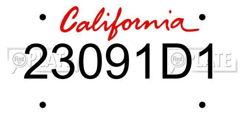 23091D1 California License Plate
