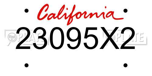 23095X2 California License Plate