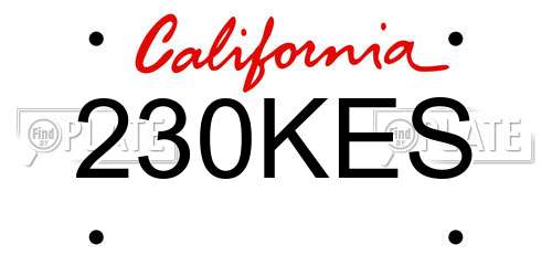 230KES California License Plate