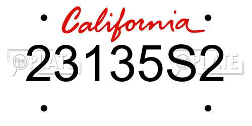 23135S2 California License Plate
