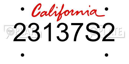 23137S2 California License Plate