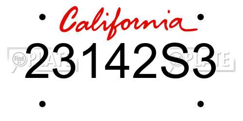 23142S3 California License Plate