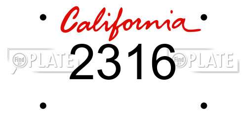 2316 California License Plate