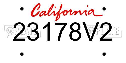 23178V2 California License Plate