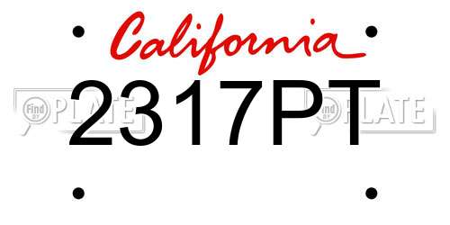 2317PT California License Plate