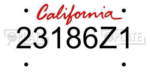 23186Z1 California License Plate