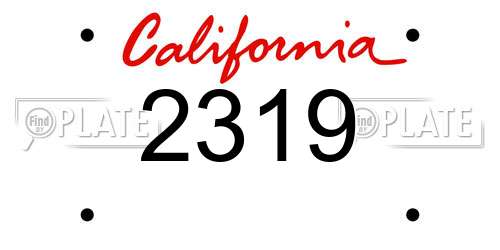 2319 California License Plate