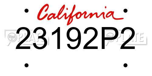 23192P2 California License Plate
