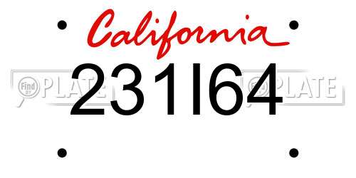 231I64 California License Plate