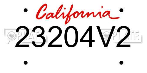 23204V2 California License Plate