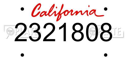 2321808 California License Plate