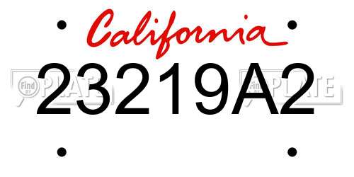 23219A2 California License Plate
