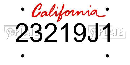 23219J1 California License Plate