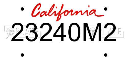 23240M2 California License Plate