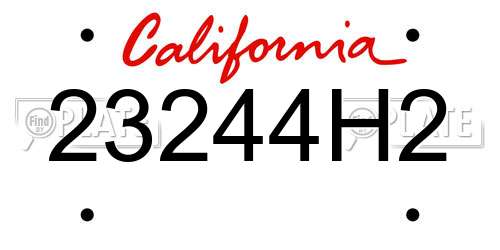 23244H2 California License Plate
