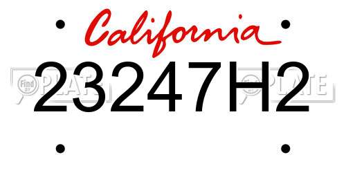 23247H2 California License Plate