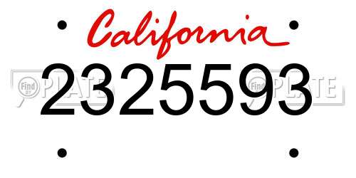 2325593 California License Plate
