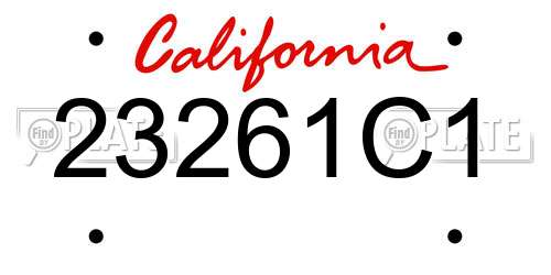 23261C1 California License Plate