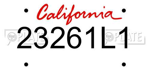 23261L1 California License Plate