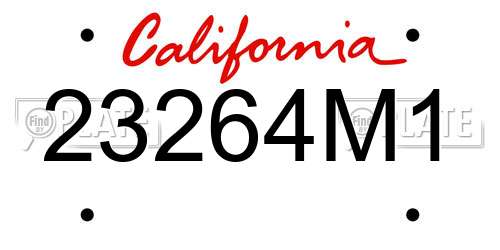 23264M1 California License Plate
