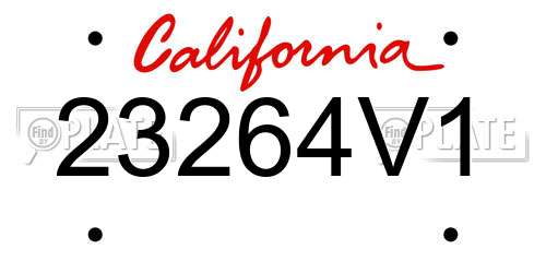 23264V1 California License Plate